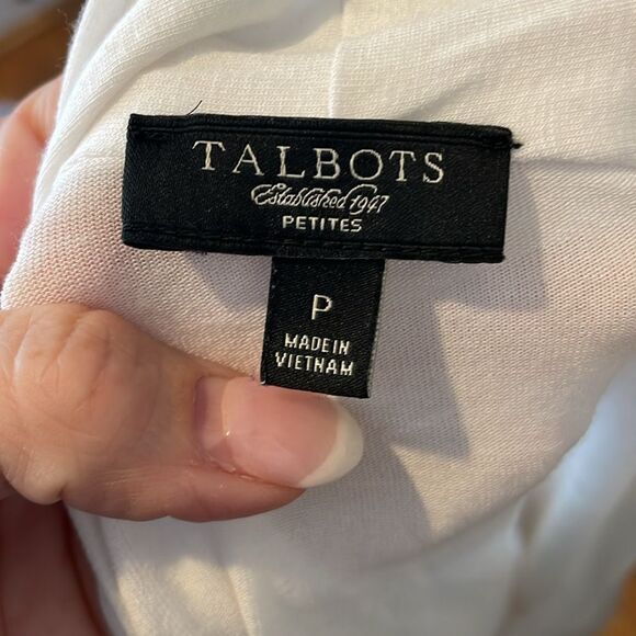 Talbots White V Neck Short Sleeve Top - Picture 4 of 5